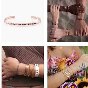 Mantraband rose gold inspiration cuff band OS